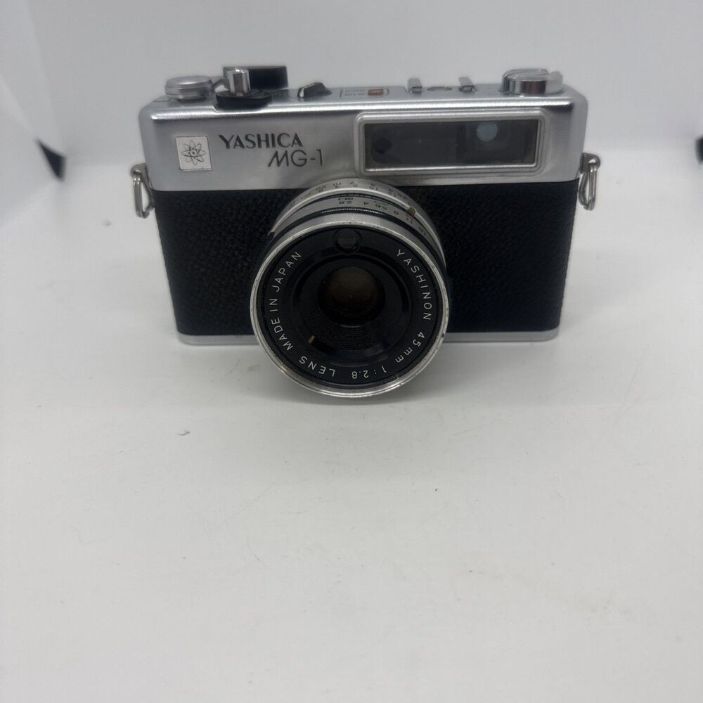 Yashica MG-1 35mm Rangefinder Camera w/ Yashinon 45mm f/2.8 Lens + Case Tested